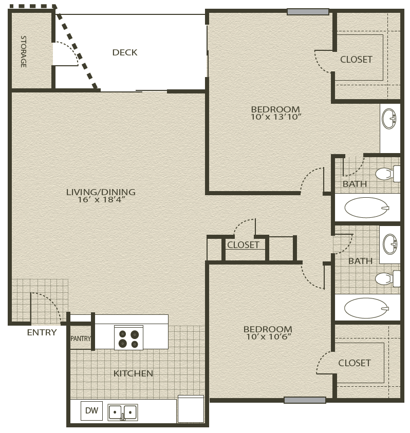 Floor Plan 5 | Grove At Northwest Hills Apartments Austin, Tx